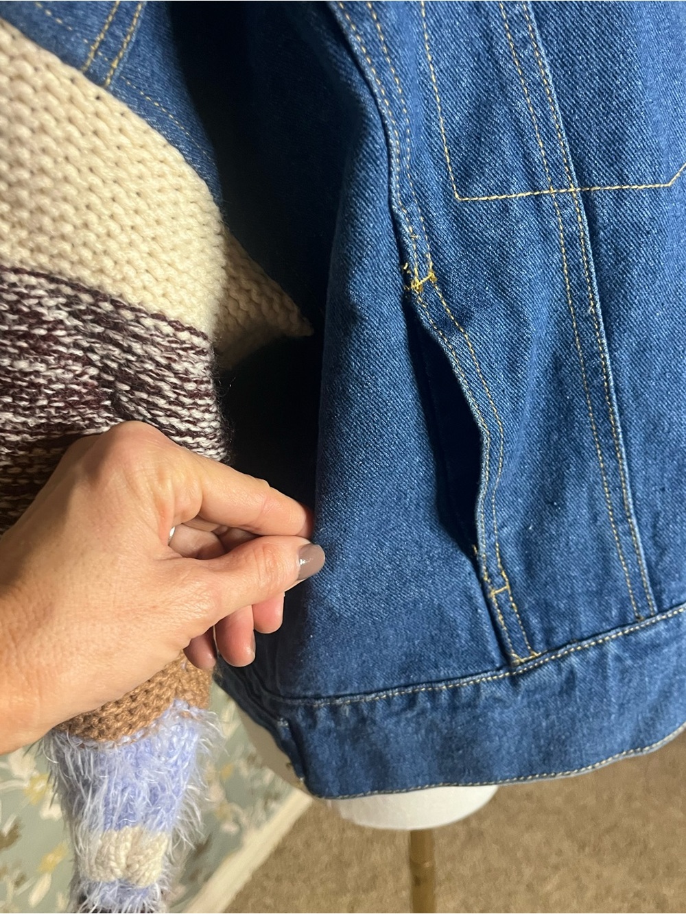 Umgee Denim Mixed Jacket Size S - Picture 8 of 12